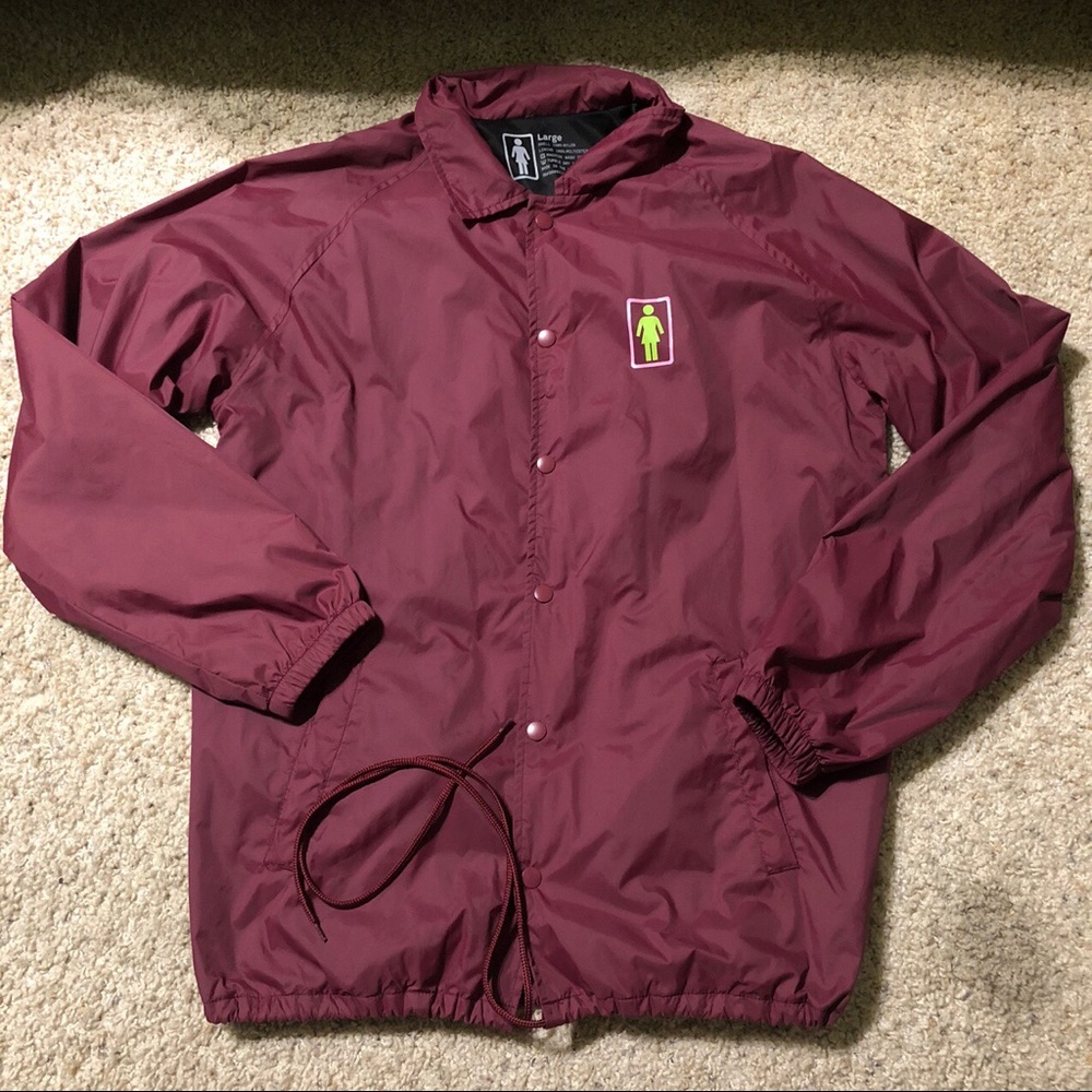 Men's Burgundy Windbreaker Jacket